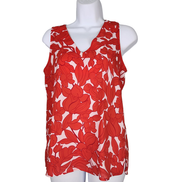 T Tahari Tops - T Tahari Blouse Size XS Floral V Neck Sleeveless Blouse NWT